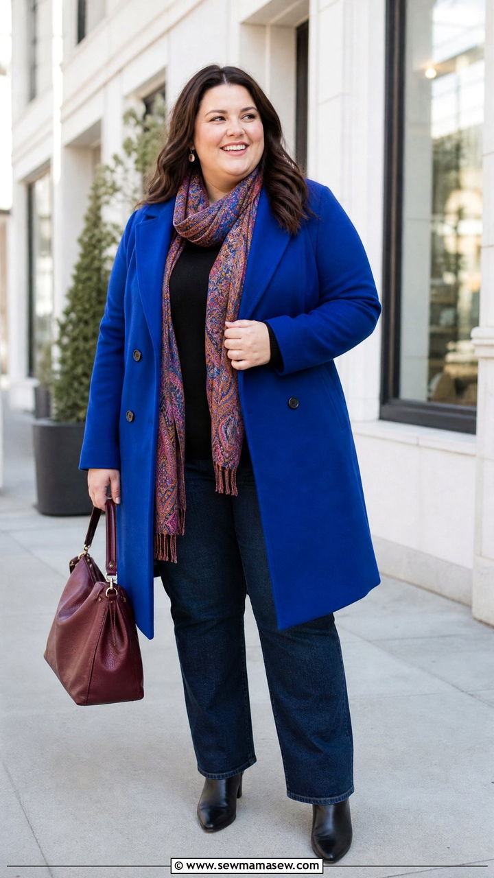Plus Size Colorful Wool Coat Outfit - 20 plus size wool coat outfit ideas