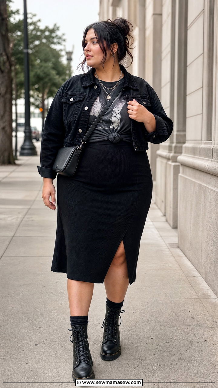 Plus Size Combat Boots Outfit - 20 plus size edgy outfit ideas