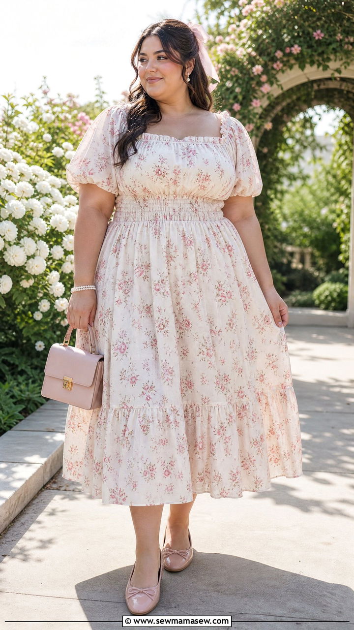 Plus Size Coquette Floral Dress Outfit - 20 plus size coquette outfit ideas