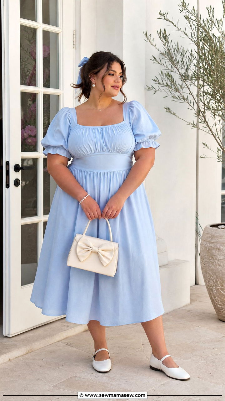 Plus Size Coquette Puff Sleeve Dress Outfit - 20 plus size coquette outfit ideas