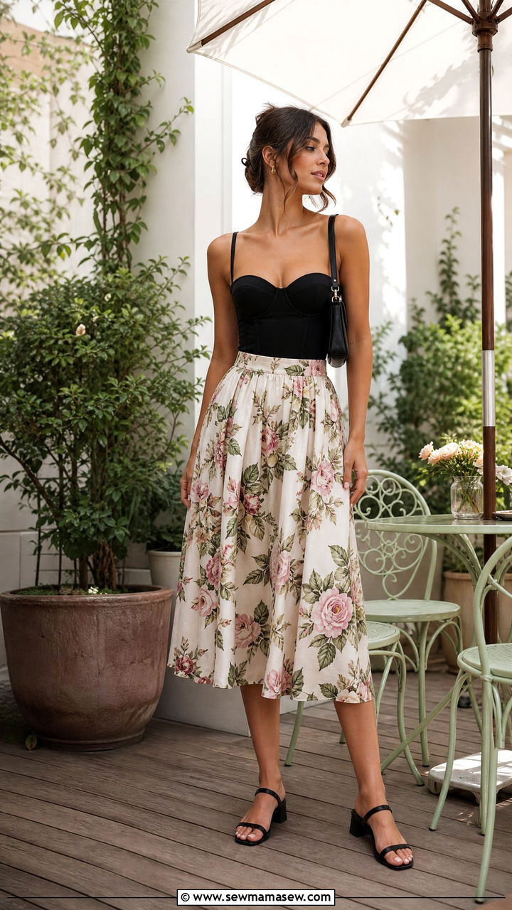 Plus Size Corset Top With Midi Skirt - 20 plus size corset top outfit ideas