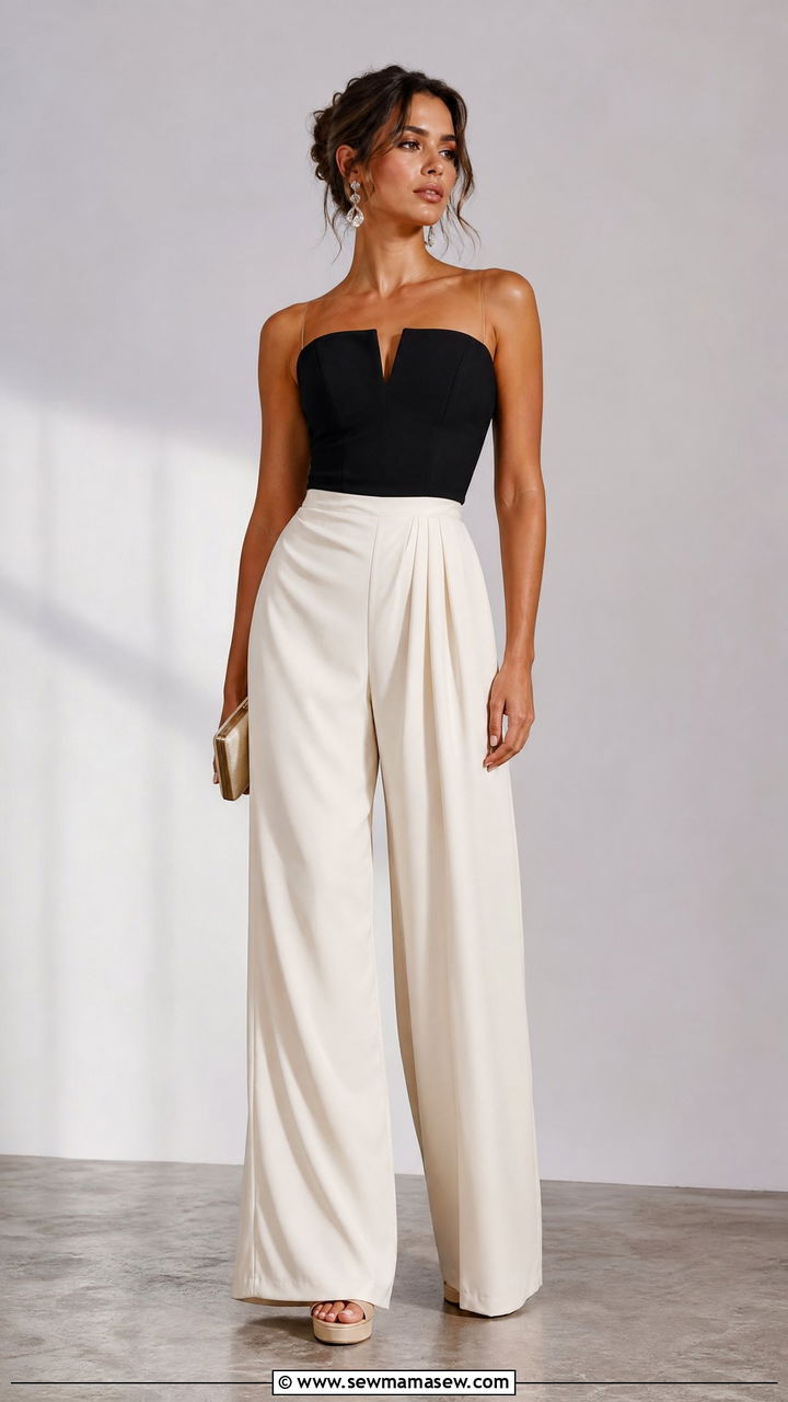 Plus Size Corset Top With Palazzo Pants - 20 plus size corset top outfit ideas