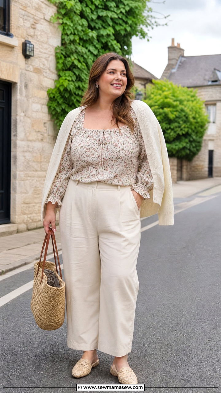 Plus Size Cottagecore Floral Top Outfit - 20 plus size cottagecore top outfit ideas