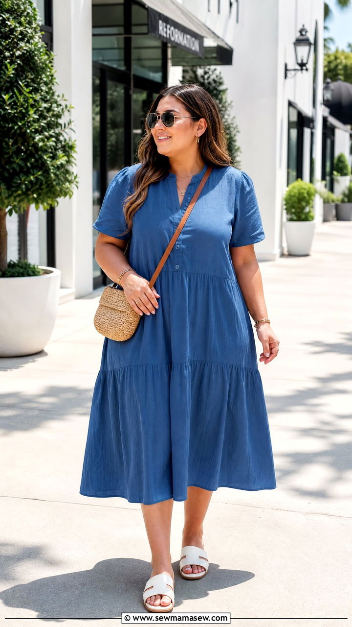 Plus Size Cotton Midi Dress Outfit - 20 plus size hot weather outfit ideas