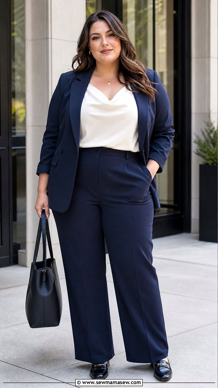 Plus Size Cowl Neck Cami Top With Suit Set - 20 plus size cowl neck cami top outfit ideas