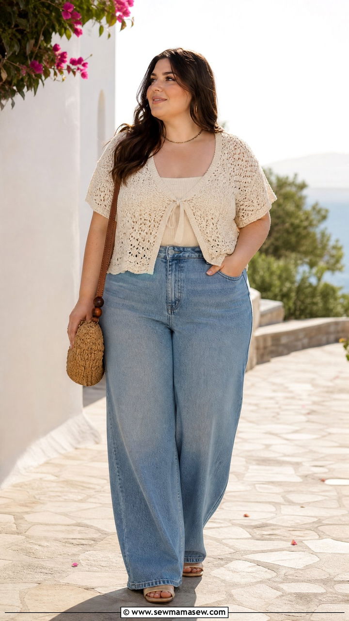 Plus Size Crochet Top Outfit - 20 plus size spring top outfit ideas
