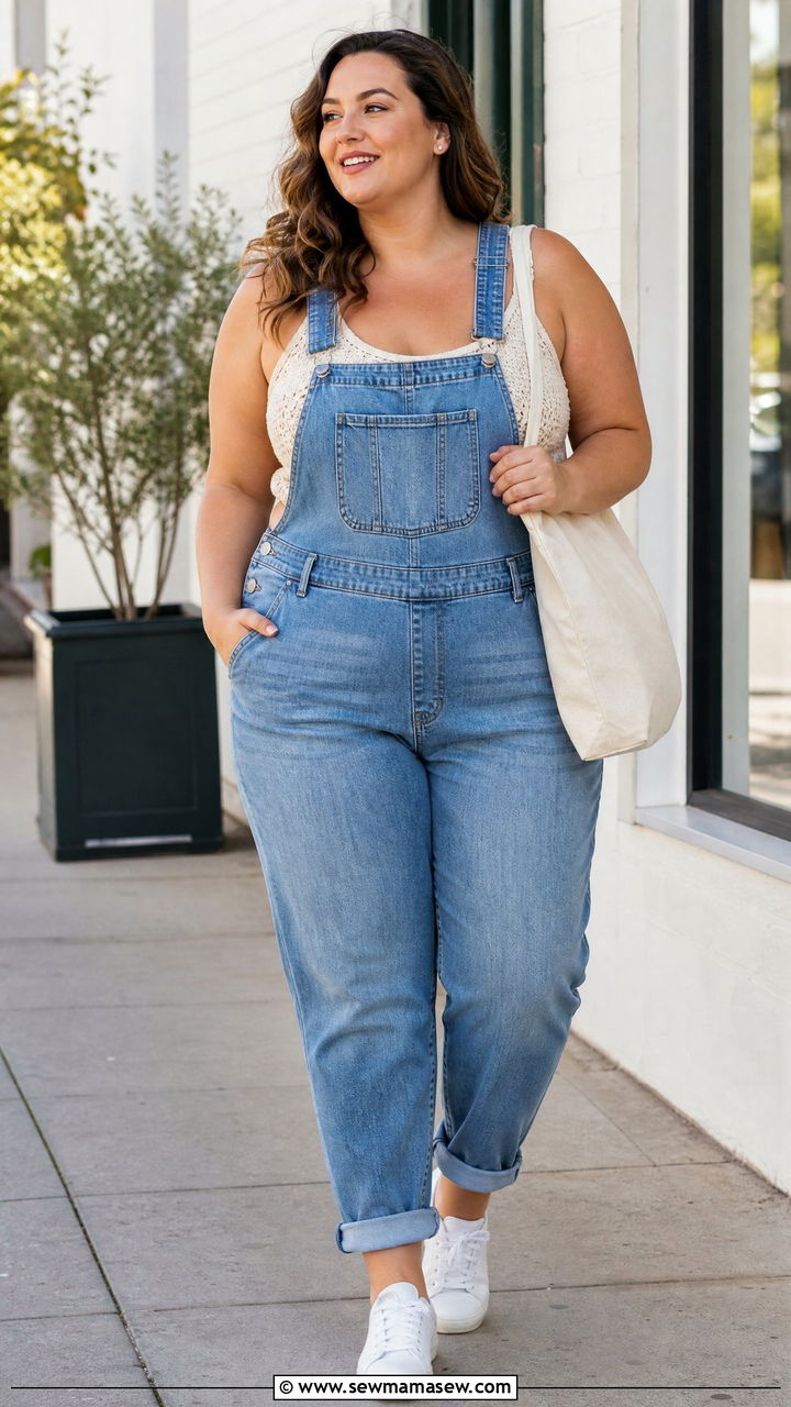Plus Size Crochet Top With Overalls - 20 plus size crochet top outfit ideas