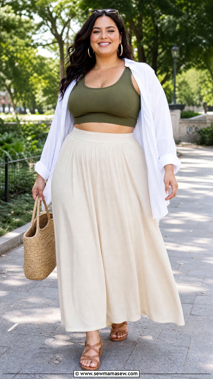 Plus Size Crop Top And Maxi Skirt Outfit - 20 crop top and maxi skirt outfit ideas