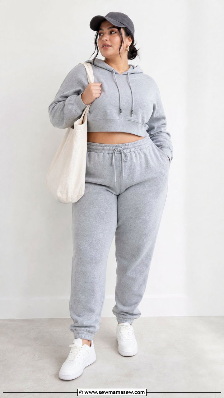 Plus Size Crop Top With Joggers - 20 plus size crop top outfits