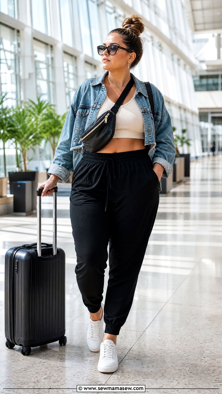 Plus Size Crop Top With Joggers - 20 summer crop top outfit ideas plus size