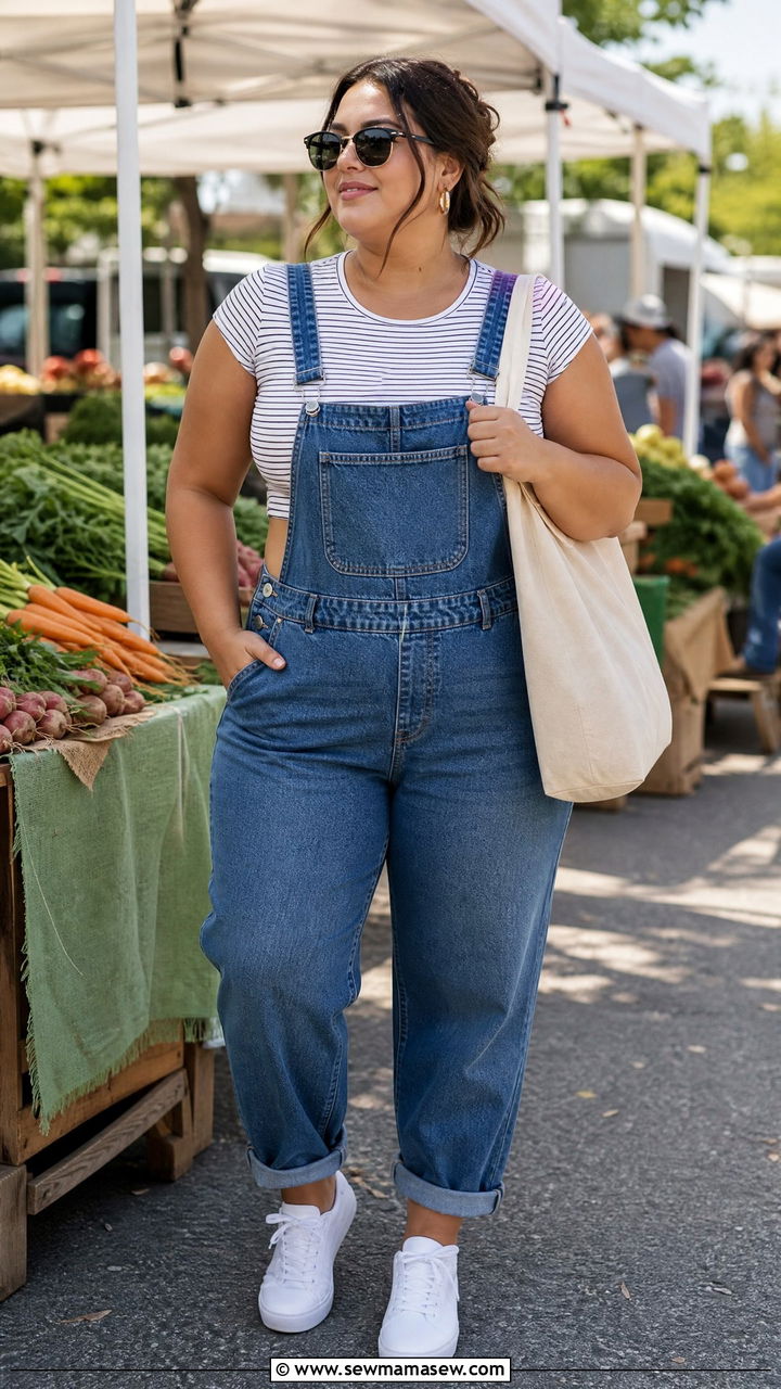 Plus Size Crop Top With Overalls - 20 summer crop top outfit ideas plus size