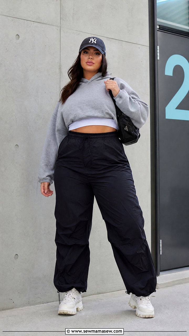 Plus Size Cropped Hoodie Outfit - 20 plus size streetwear top outfit ideas