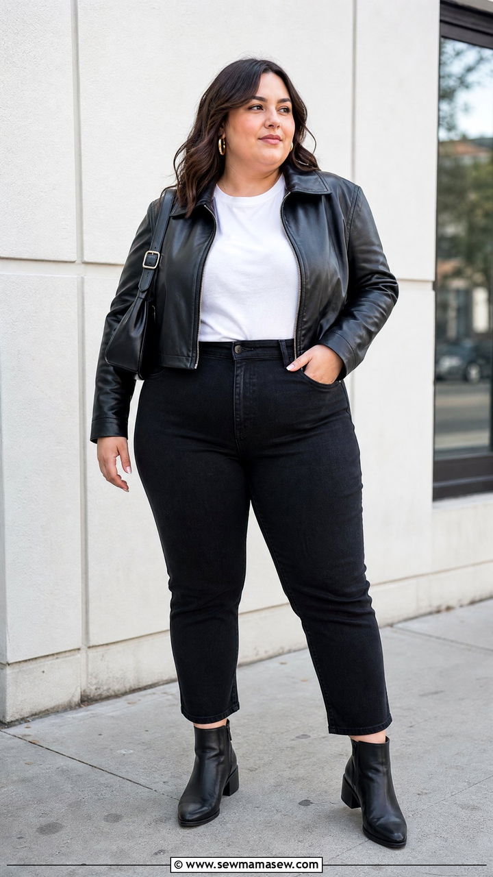 Plus Size Cropped Jacket Outfit - 20 plus size outfits for short height