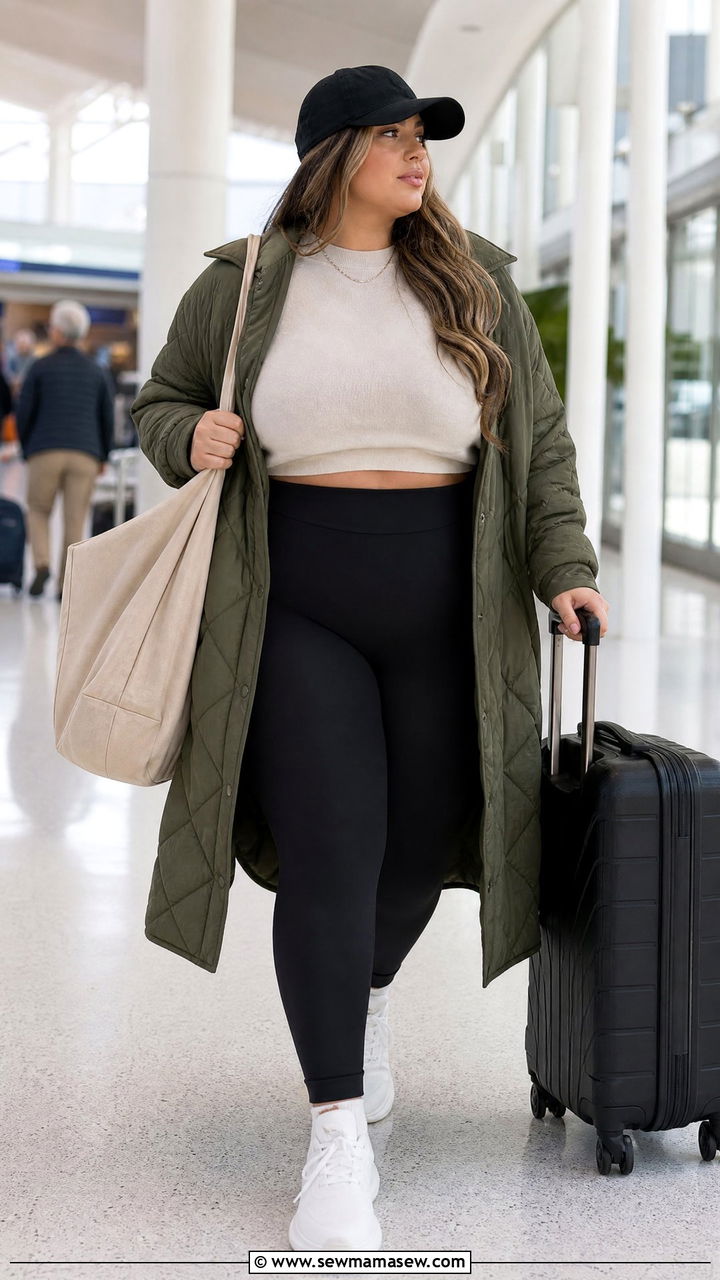 Plus Size Cropped Sweater With Leggings - 20 plus size cropped sweater outfit ideas