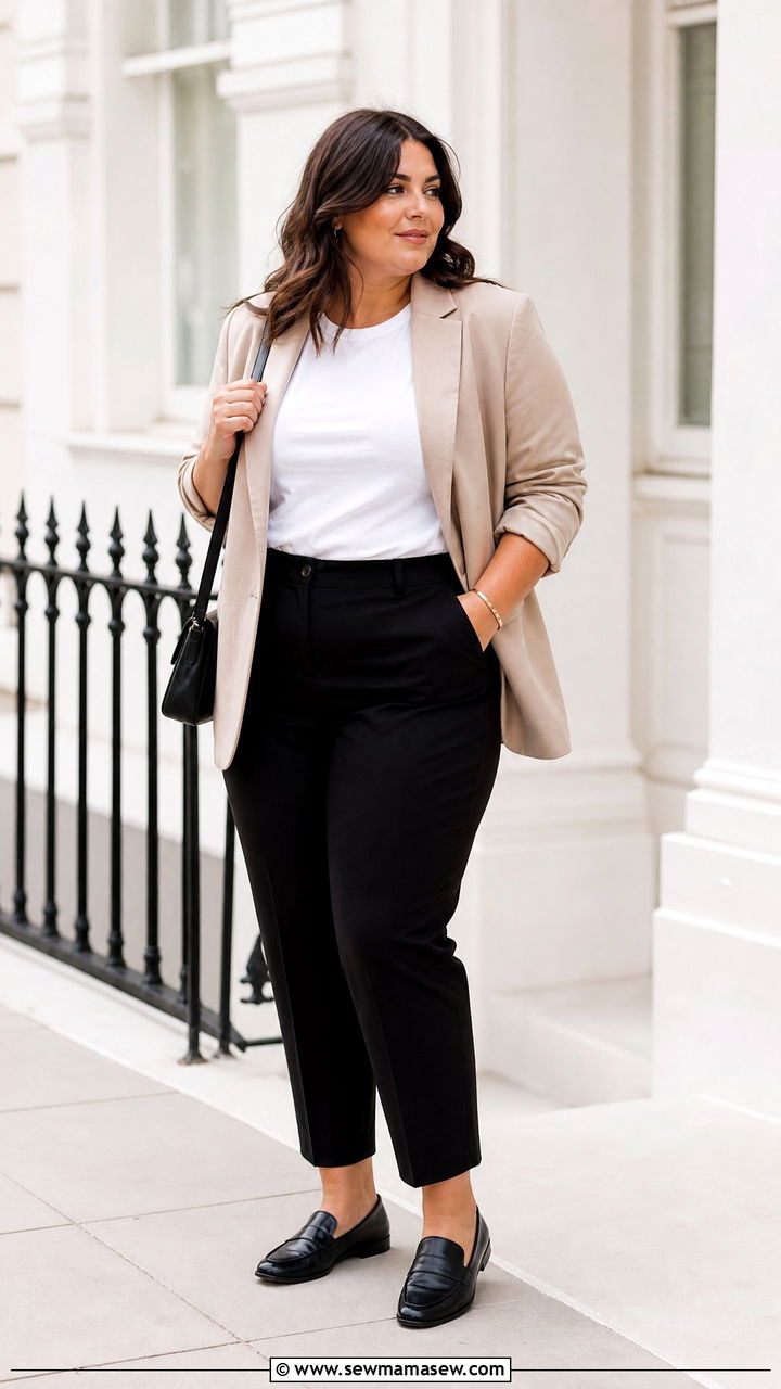 Plus Size Cropped Trousers Outfit - 20 plus size trousers outfit ideas