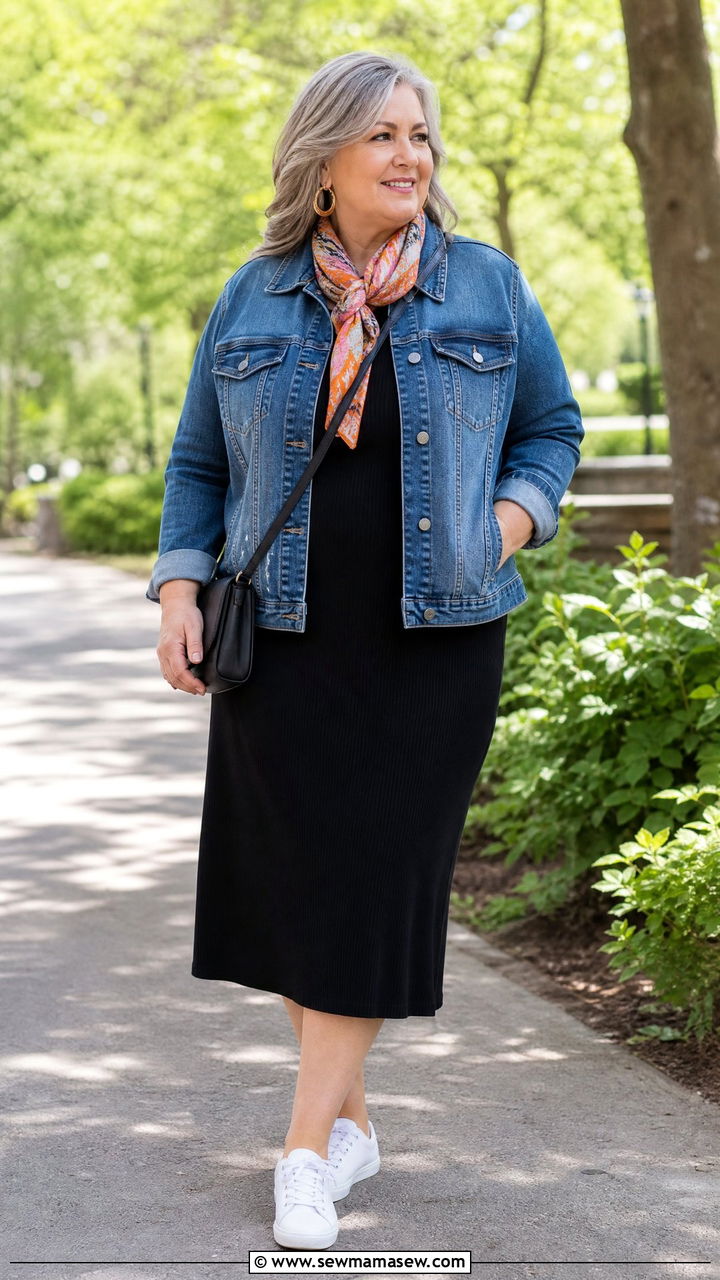 Plus Size Denim Jacket Outfit - 20 plus size outfits for older women