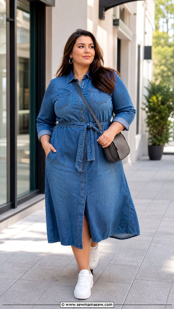 Plus Size Denim Shirt Dress Outfit - 20 plus size shirt dress outfit ideas