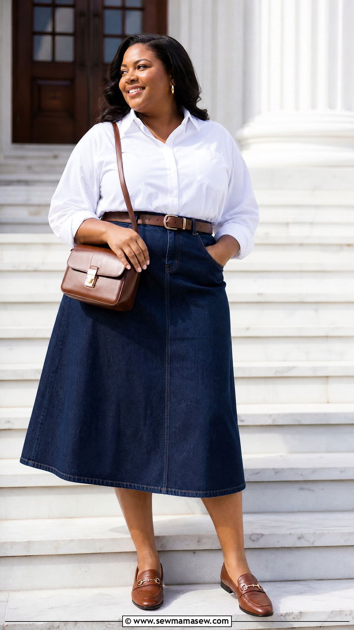 Plus Size Denim Skirt Church Outfit - 20 plus size church outfit ideas