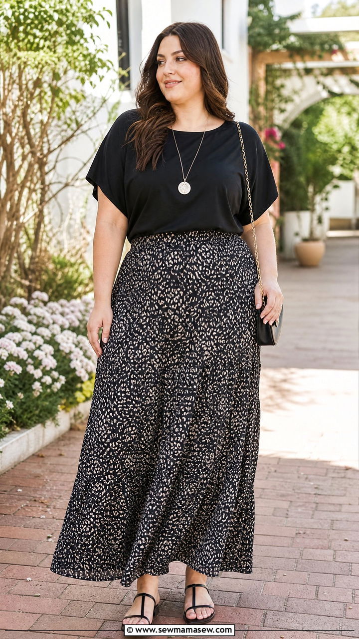 Plus Size Dolman Sleeve Top With Maxi Skirt - 20 plus size dolman sleeve top outfit ideas