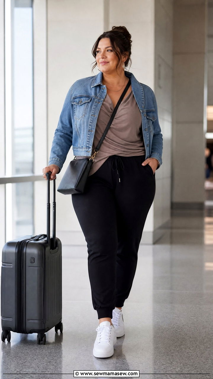 Plus Size Draped Top With Joggers - 20 plus size draped top outfit ideas