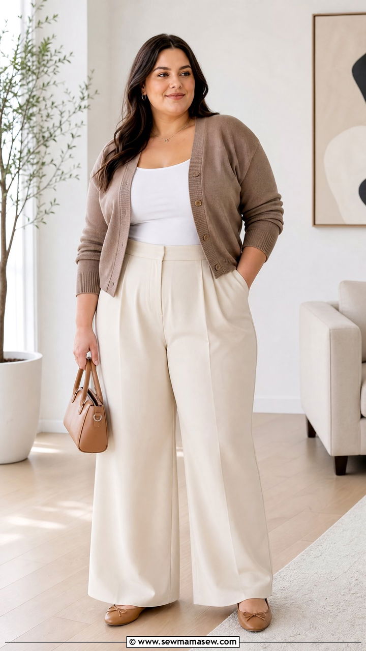 Plus Size Dress Pants And Cardigan Outfit - 20 plus size dress pants outfit ideas