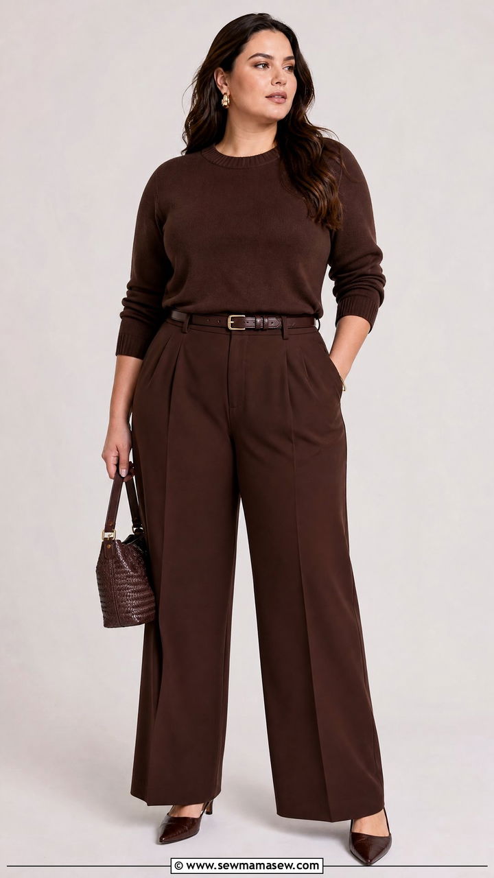 Plus Size Dress Pants Monochrome Outfit - 20 plus size dress pants outfit ideas
