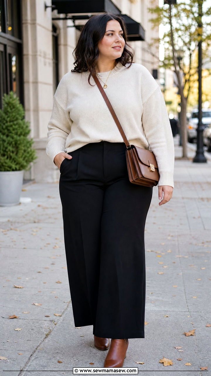 Plus Size Dress Pants With Sweater Outfit - 20 plus size dress pants outfit ideas