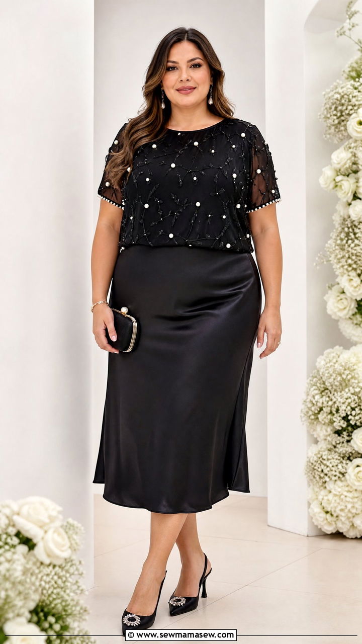 Plus Size Embellished Top Outfit - 20 plus size dressy top outfit ideas