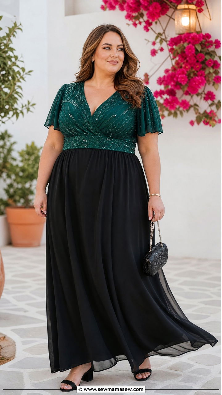 Plus Size Embellished Top With Maxi Skirt - 20 plus size embellished top outfit ideas