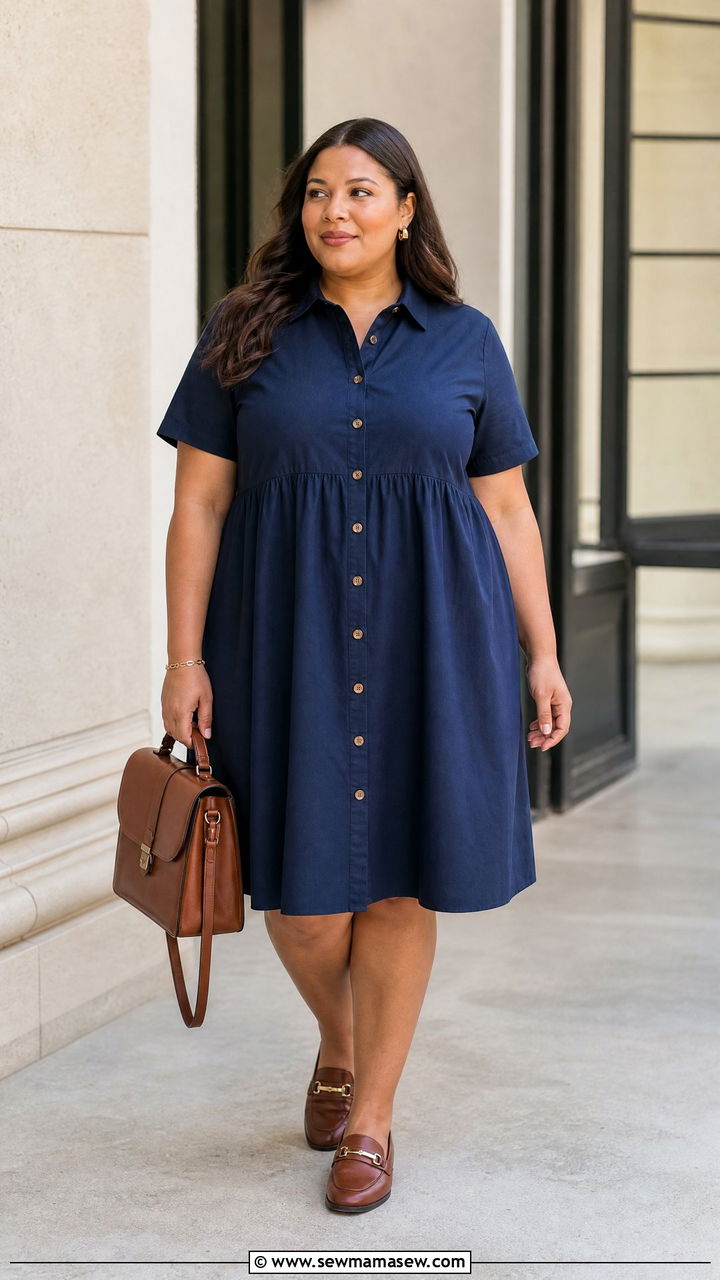Plus Size Empire Waist Shirt Dress Outfit - 20 plus size empire waist dress outfit ideas