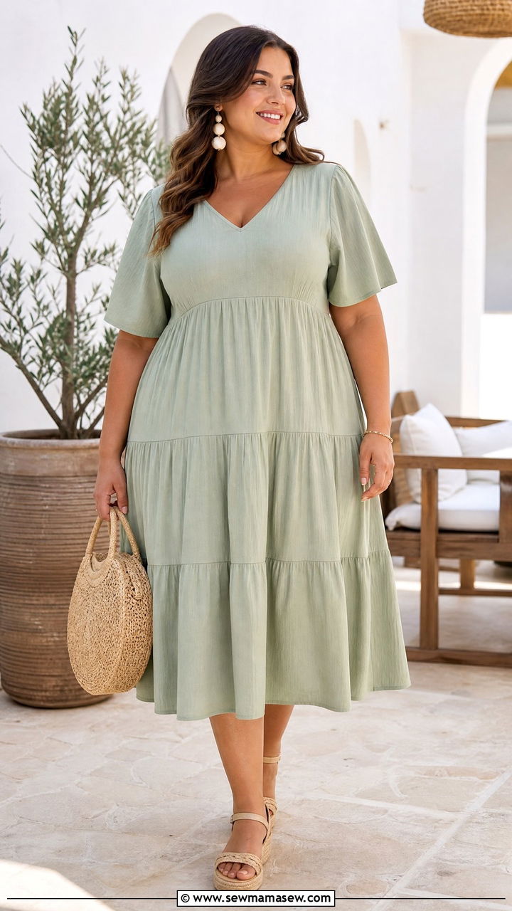 Plus Size Empire Waist Tiered Dress Outfit - 20 plus size empire waist dress outfit ideas