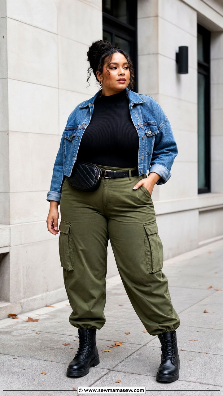 Plus Size Fall Cargo Pants And Knit Top Outfit - 20 plus size fall outfit ideas casual