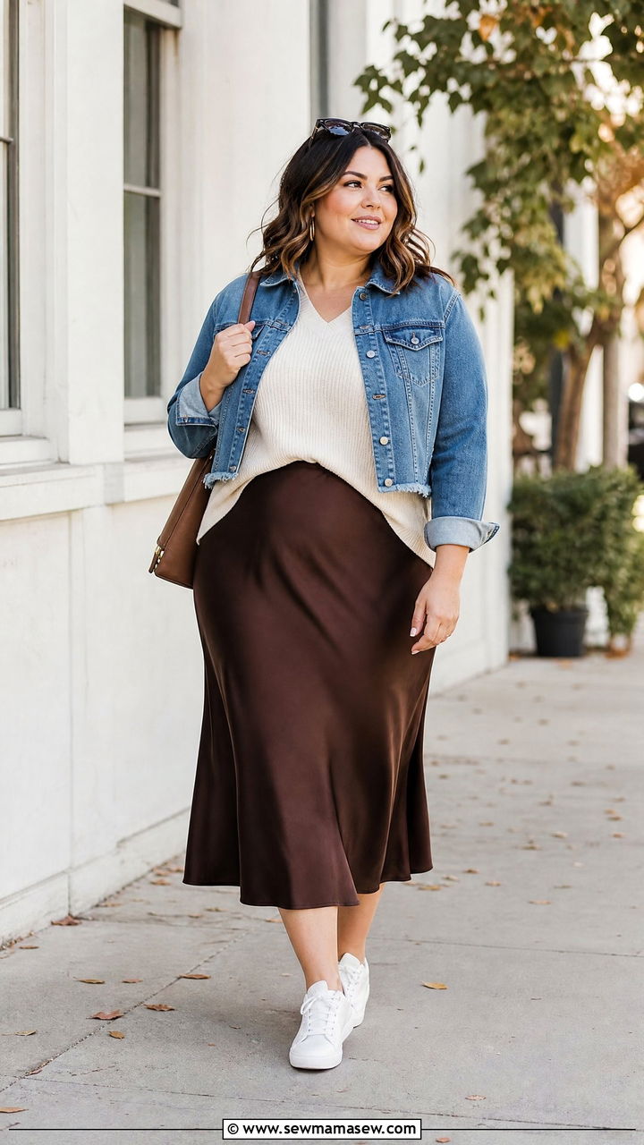 Plus Size Fall Midi Skirt And Sweater Outfit - 20 plus size fall outfit ideas casual