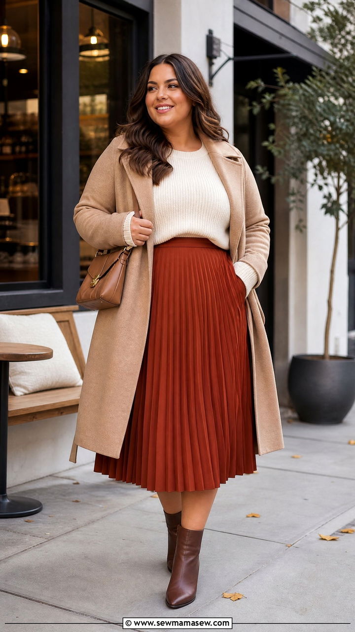 Plus Size Fall Midi Skirt Outfit - 20 plus size fall outfit ideas aesthetic