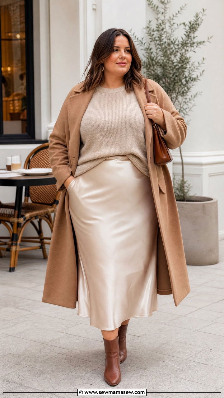 Plus Size Fall Slip Skirt Outfit - 20 plus size fall outfit ideas aesthetic