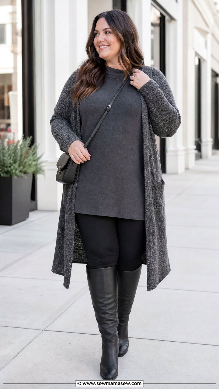 Plus Size Fall Tunic Top With Leggings - 20 plus size fall top outfit ideas
