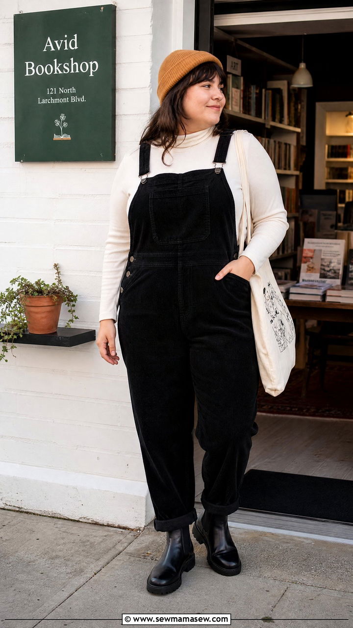 Plus Size Fall Turtleneck And Overalls Outfit - 20 plus size fall outfit ideas casual