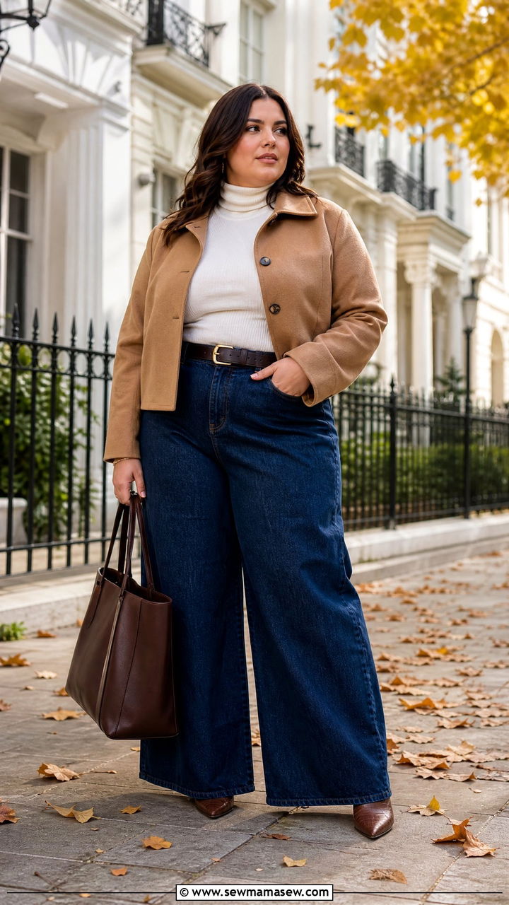 Plus Size Fall Wide Leg Jeans Outfit - 20 plus size fall outfit ideas aesthetic