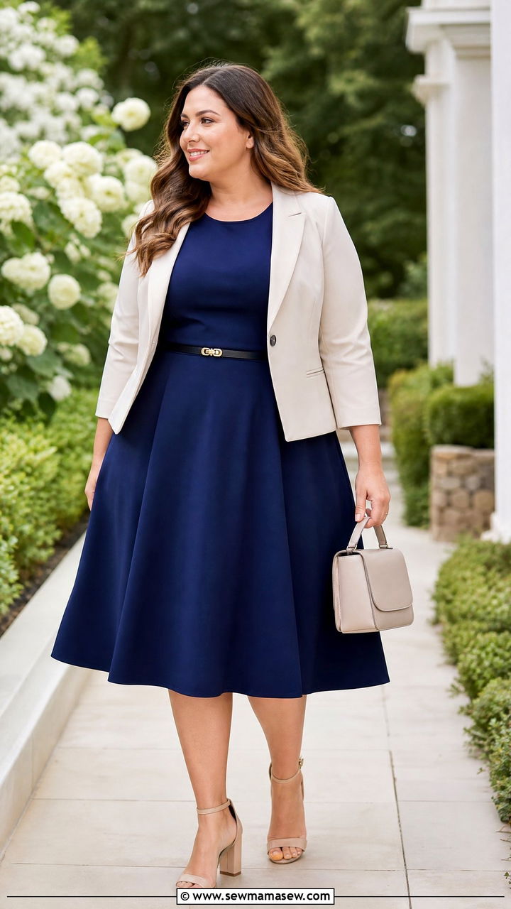 Plus Size Fit And Flare Dress Outfit - 20 plus size outfits for rectangle shape
