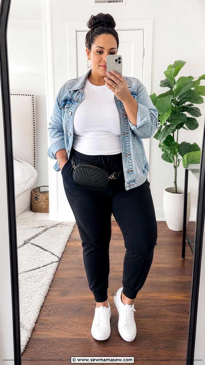 Plus Size Fitted T Shirt With Joggers - 20 plus size fitted t shirt outfit ideas