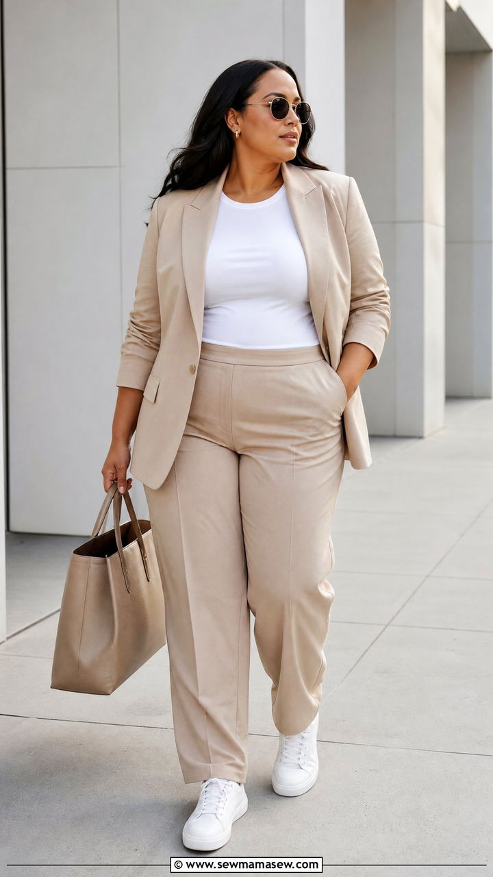 Plus Size Fitted T Shirt With Matching Set - 20 plus size fitted t shirt outfit ideas