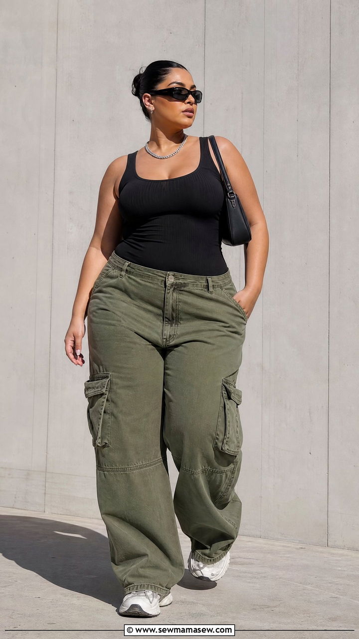 Plus Size Fitted Tank Top Outfit - 20 plus size streetwear top outfit ideas