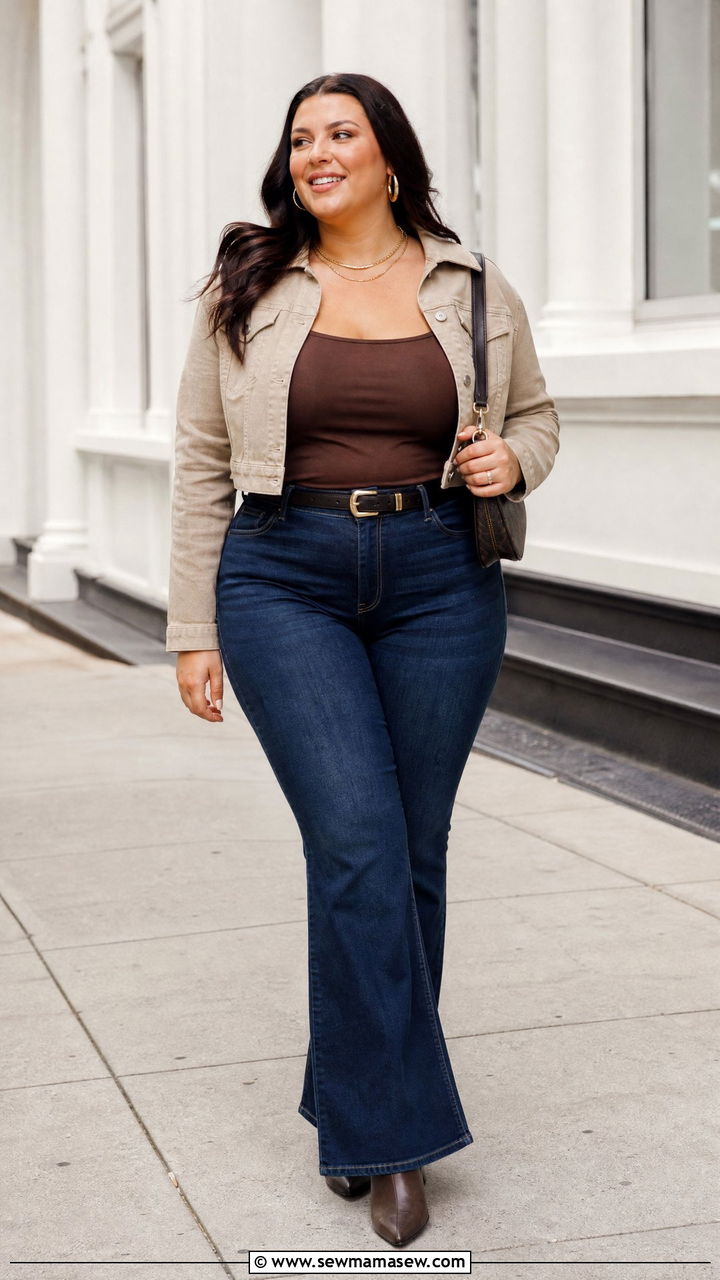 Plus Size Flare Jeans Outfit - 20 plus size outfits for thick thighs