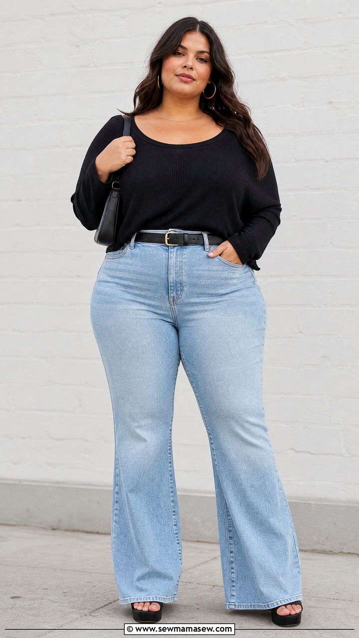 Plus Size Flare Jeans With Bodysuit - 20 plus size flare jeans outfit ideas