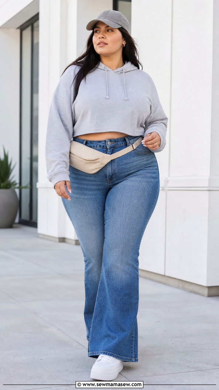 Plus Size Flare Jeans With Hoodie - 20 plus size flare jeans outfit ideas