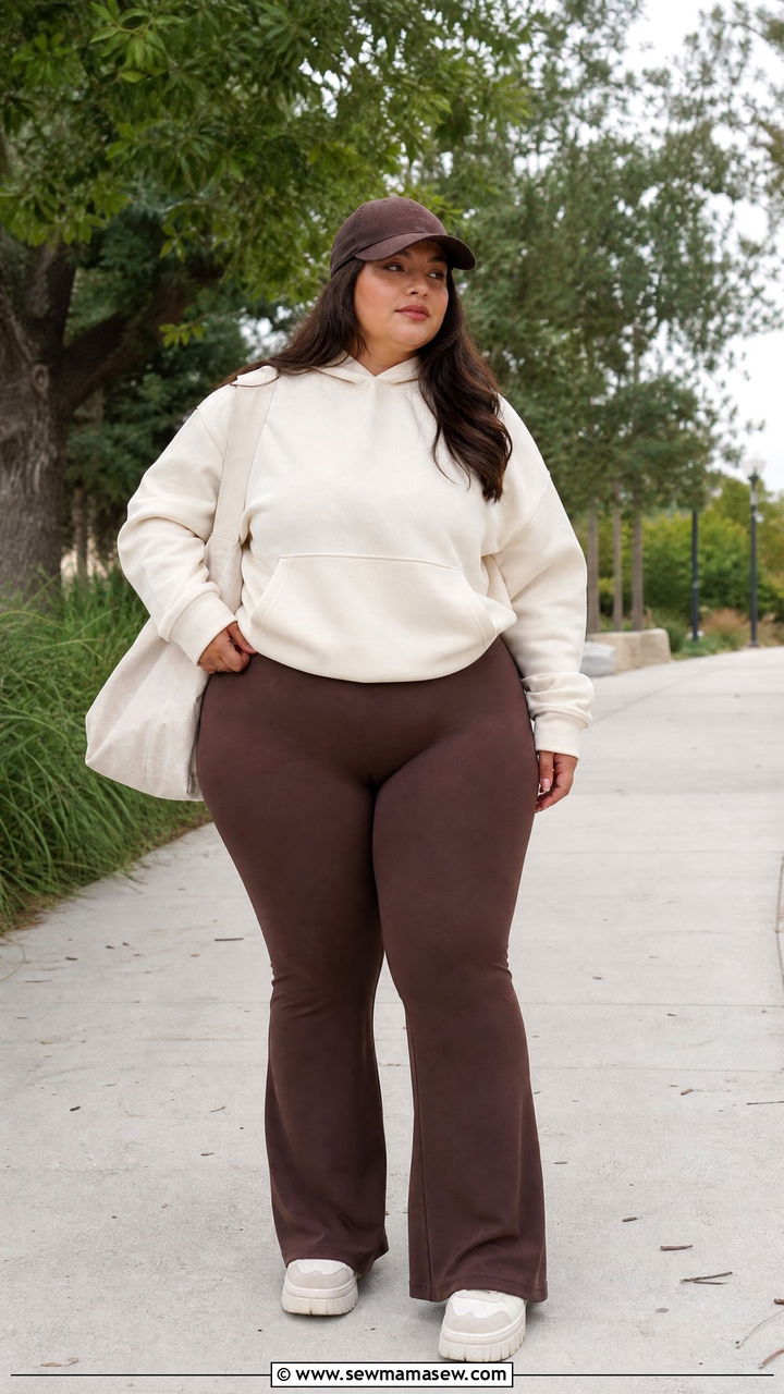 Plus Size Flare Leggings And Hoodie Outfit - 20 plus size lazy day outfit ideas
