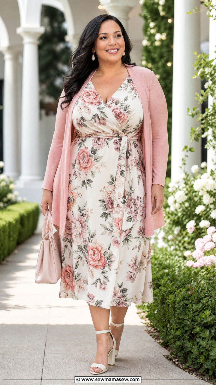 Plus Size Floral Dress Church Outfit - 20 plus size church outfit ideas