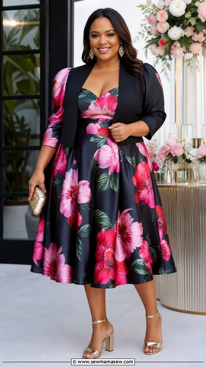Plus Size Floral Dress Party Outfit - 20 plus size floral dress outfit ideas
