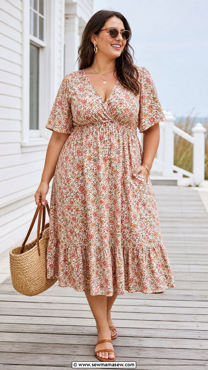 Plus Size Floral Dress Summer Outfit - 20 plus size floral dress outfit ideas