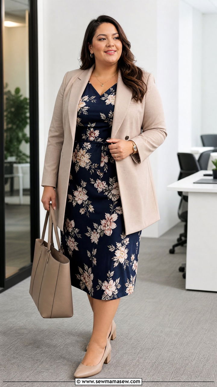 Plus Size Floral Dress Work Outfit - 20 plus size floral dress outfit ideas